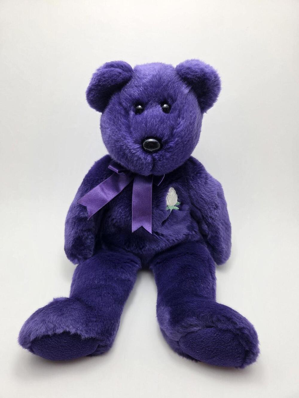 Ty Beanie Buddy “Princess” the Dark Purple Princess Diana Bear - NHT (13 inch)